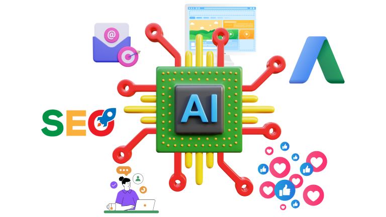 Teamleden analyseren SEO-data met behulp van kunstmatige intelligentie