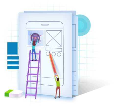Mockup van een mobiele bankapp met overzichtelijk dashboard.
