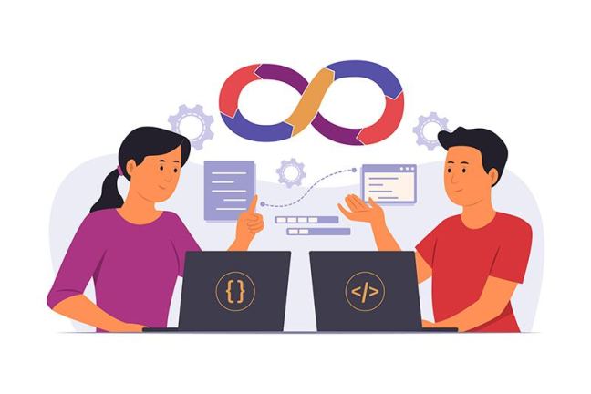 Icoon van twee personen in overleg voor strategie en ontwerp op maat.