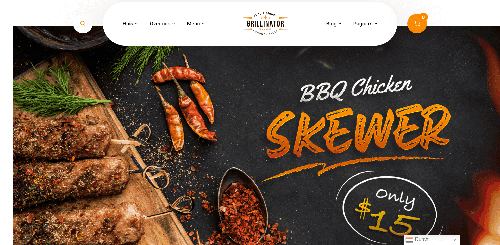 Digitale menukaart op restaurantwebsite met gerechten en prijzen.
